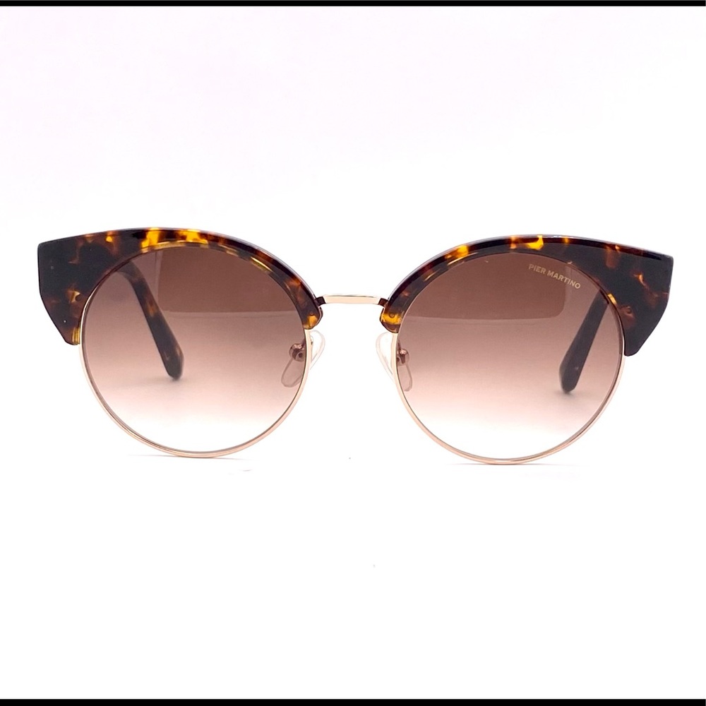 Pier Martino Sunglasses Tortoiseshell Brow with Hand-Set Swarovski Crystals